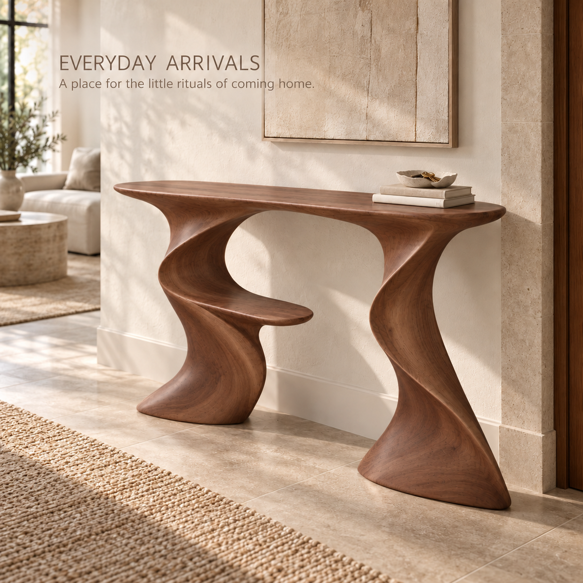 Darian Sculptural Solid Wood Console Table - Design 647 - product detail 6