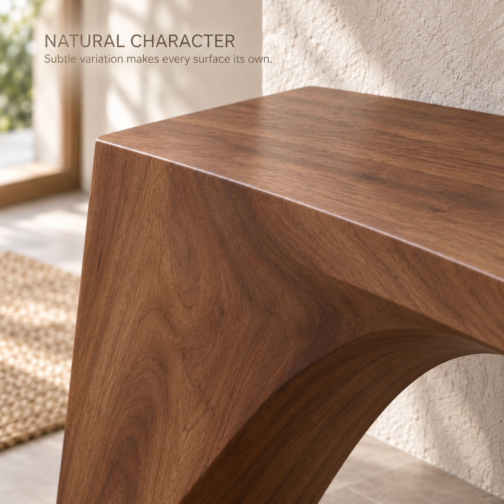 Mira Sculptural Solid Wood Console Table - Design 648 - product detail 4