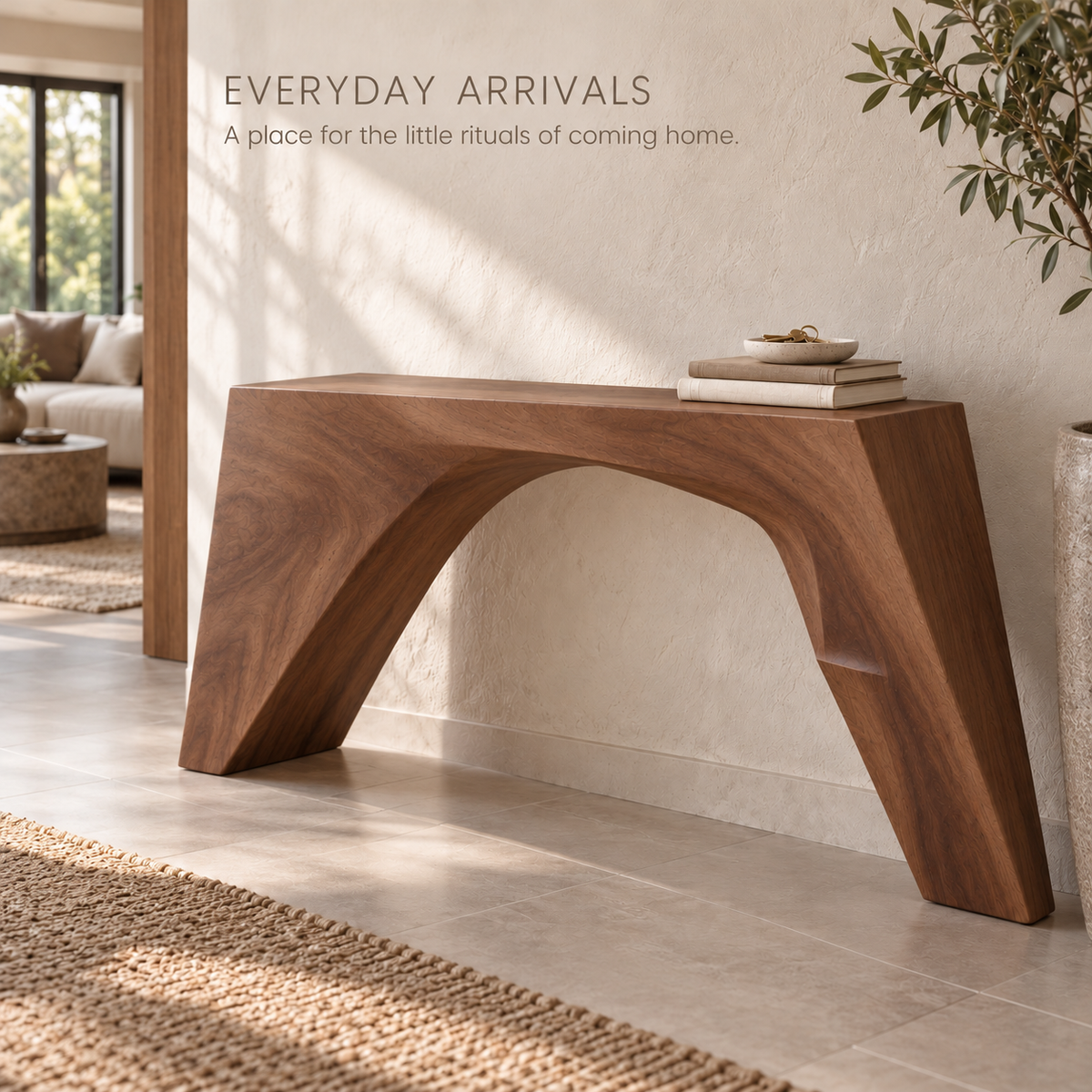Mira Sculptural Solid Wood Console Table - Design 648 - product detail 6