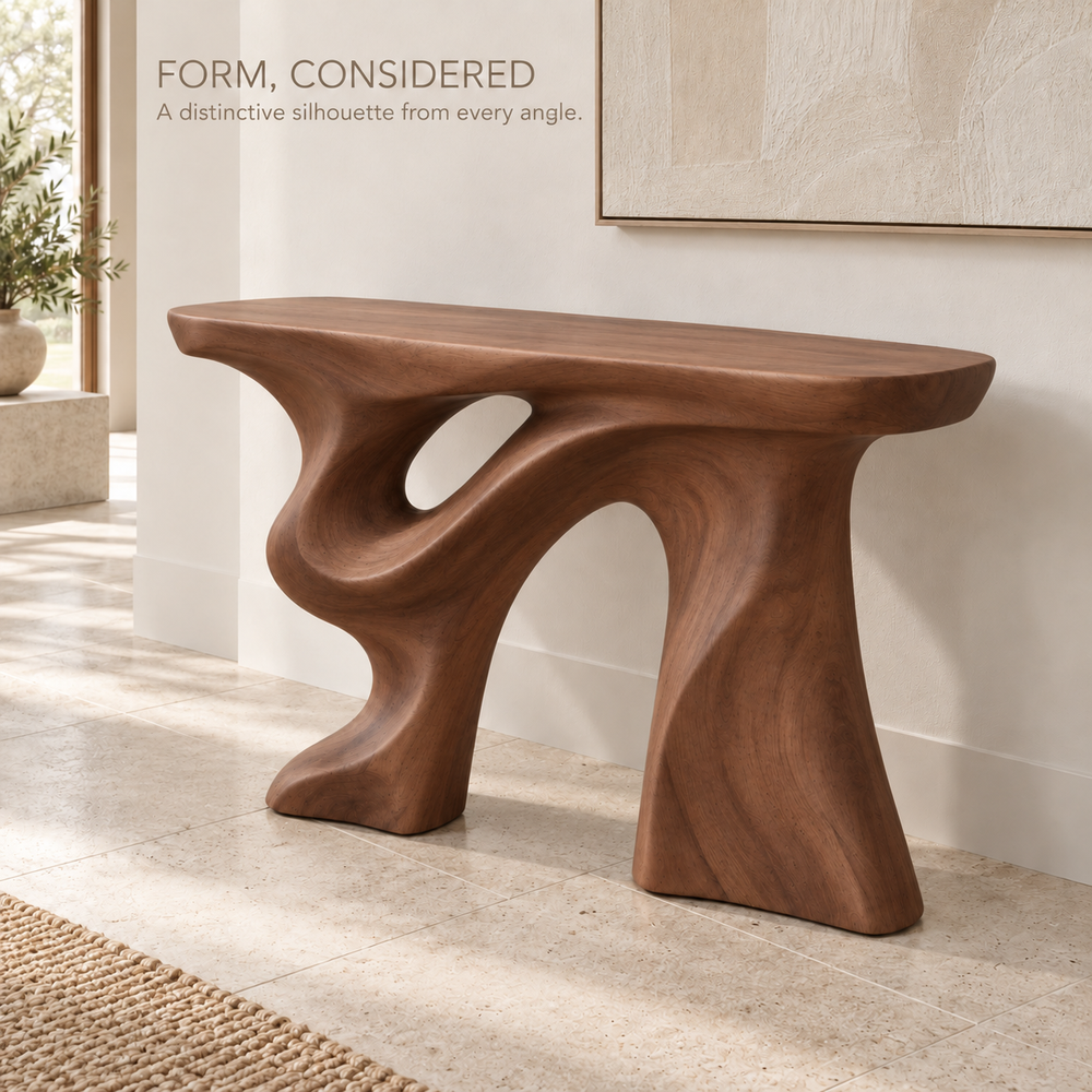 Talia Sculptural Solid Wood Console Table - Design 649 - product detail 2