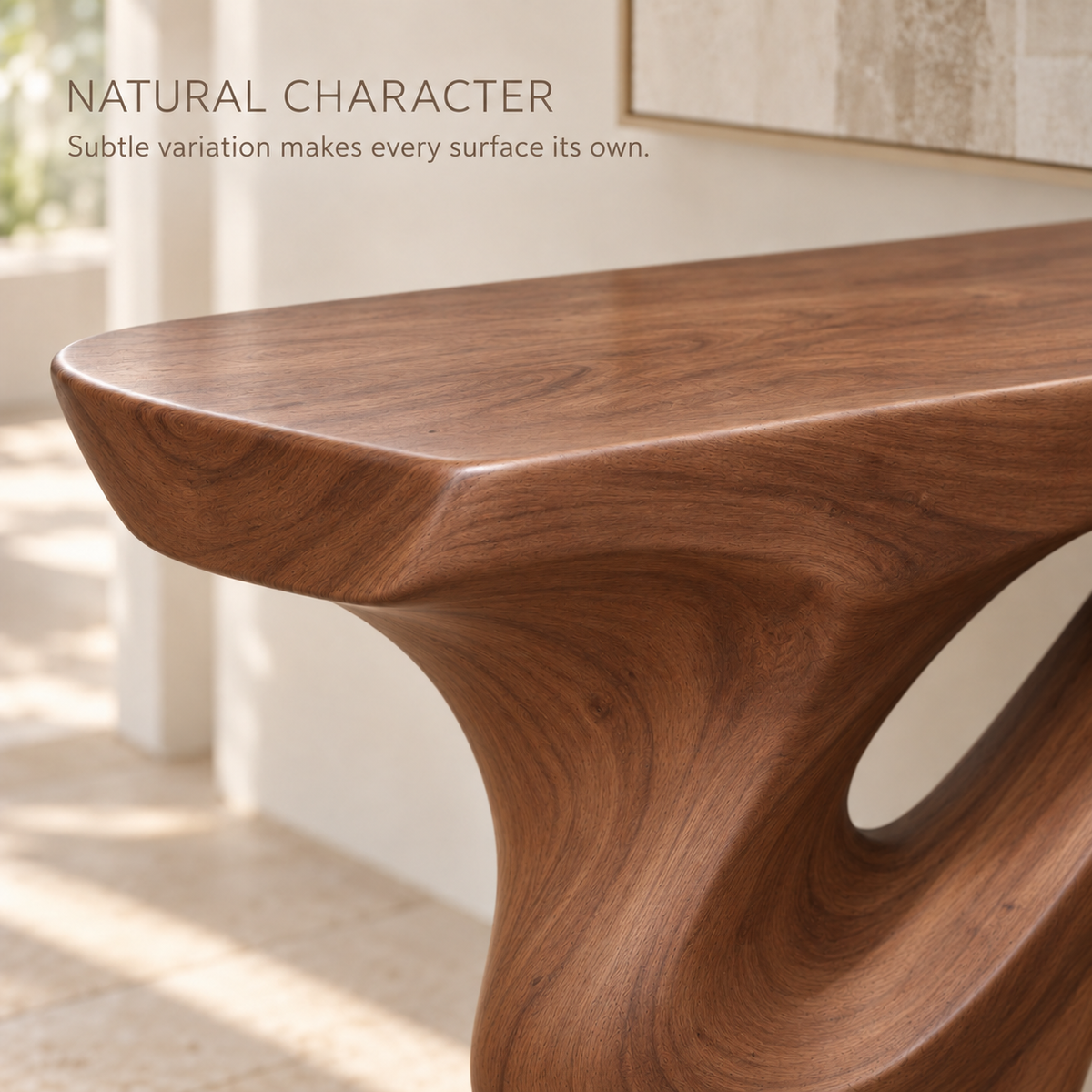 Talia Sculptural Solid Wood Console Table - Design 649 - product detail 4