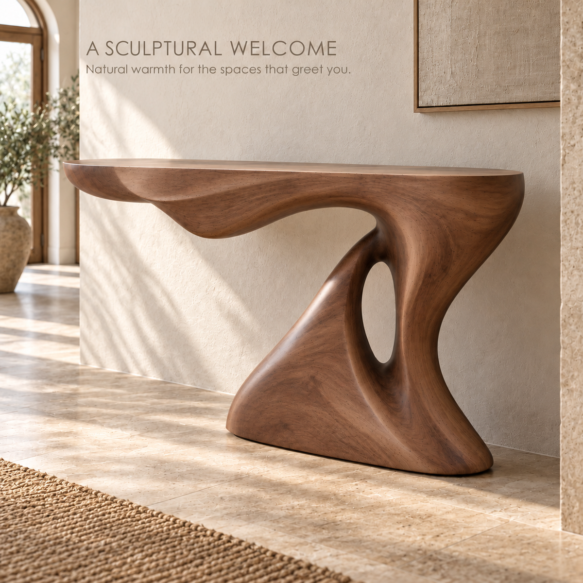 Isla Sculptural Solid Wood Console Table - Design 651 - product detail 1