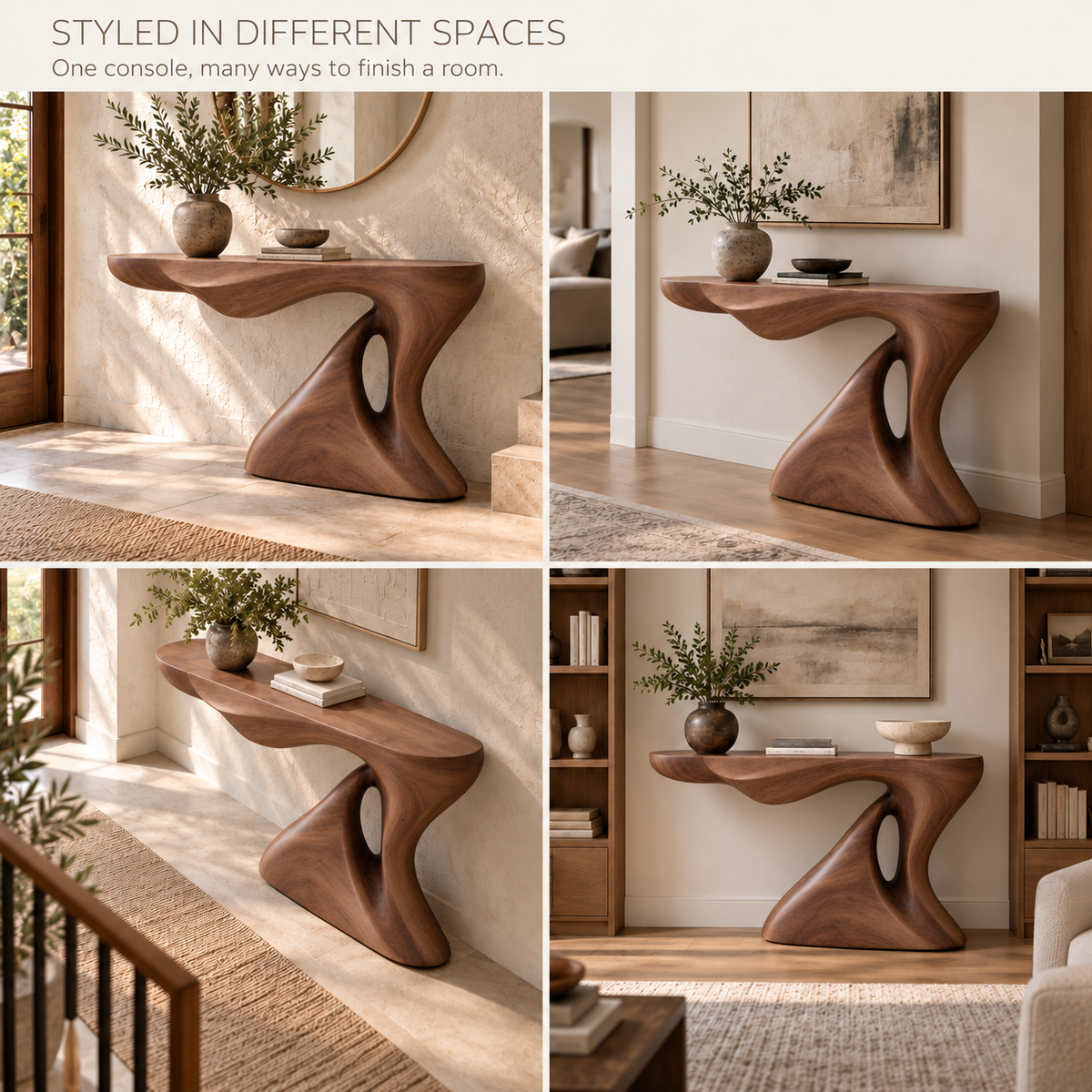 Isla Sculptural Solid Wood Console Table - Design 651 - product detail 9