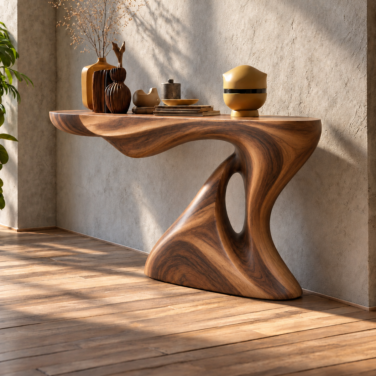 Isla Sculptural Solid Wood Console Table - Design 651 - original main view