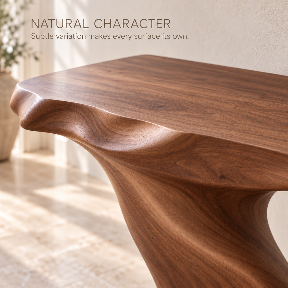 Celine Sculptural Solid Wood Console Table - Design 652 - product detail 4