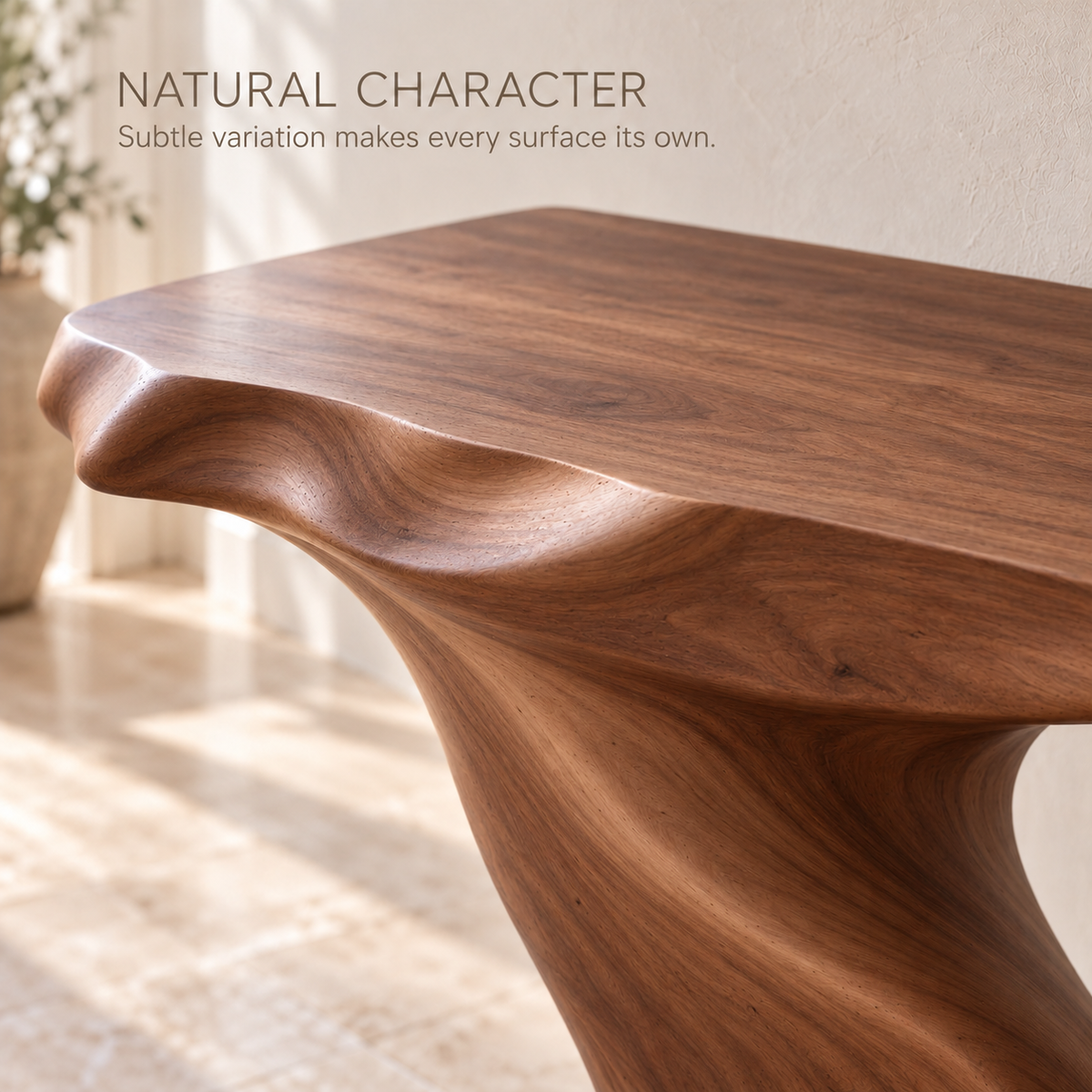 Celine Sculptural Solid Wood Console Table - Design 652 - product detail 4
