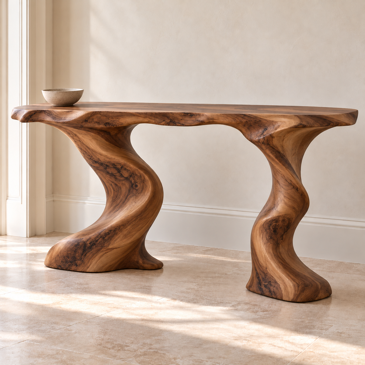 Celine Sculptural Solid Wood Console Table - Design 652 - original main view