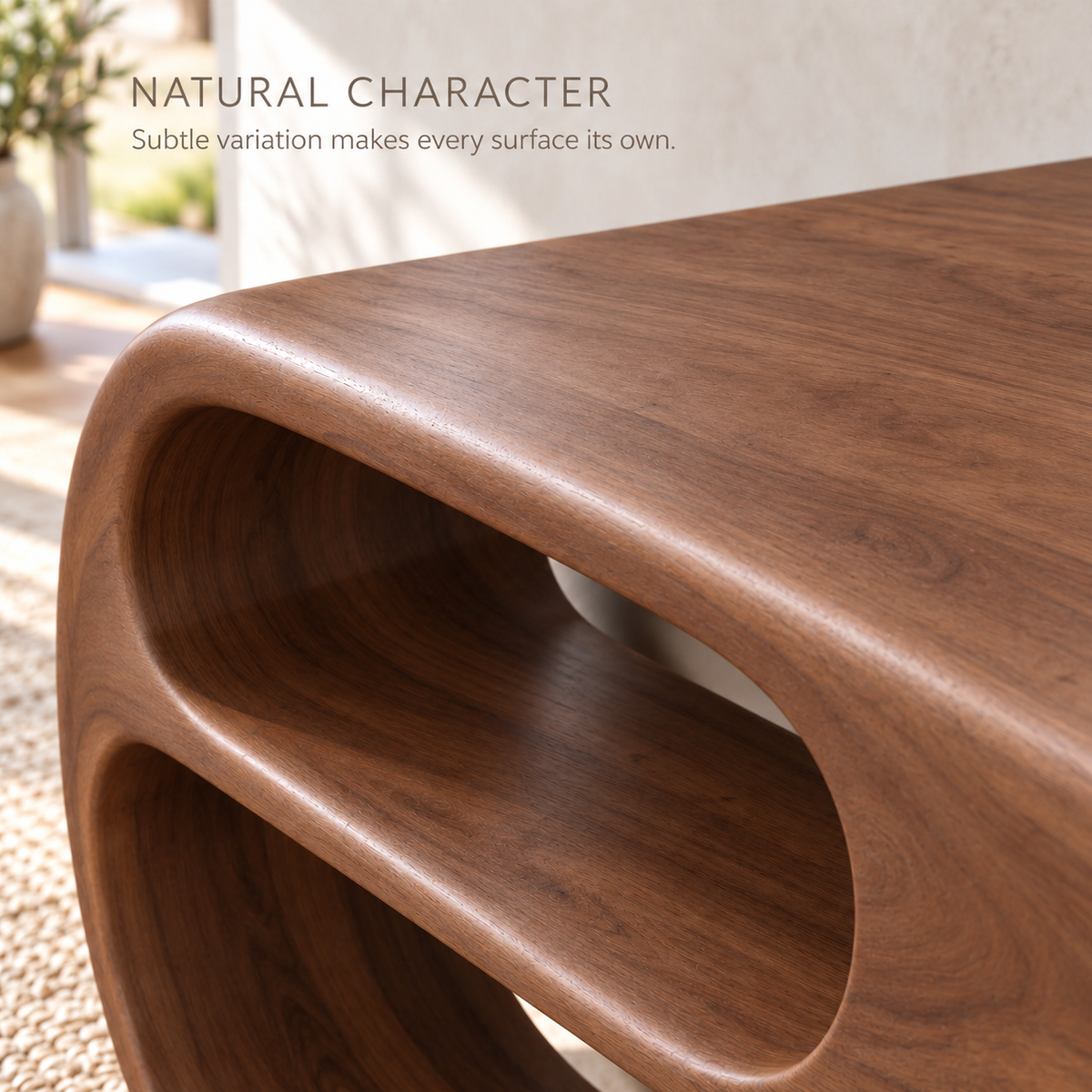 Alden Sculptural Solid Wood Console Table - Design 653 - product detail 4
