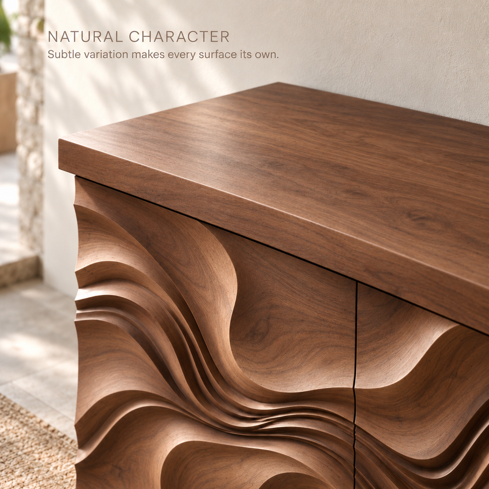 Eira Sculptural Solid Wood Console Table - Design 654 - product detail 4