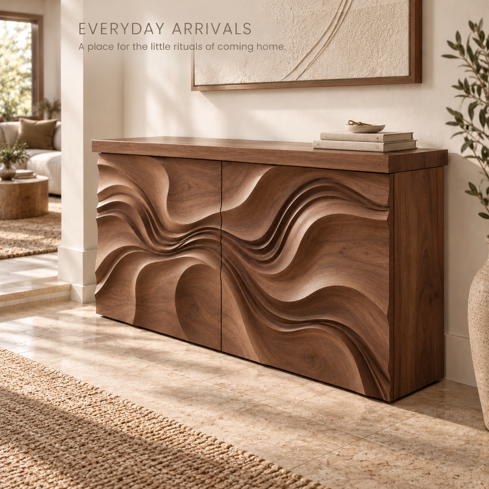 Eira Sculptural Solid Wood Console Table - Design 654 - product detail 6