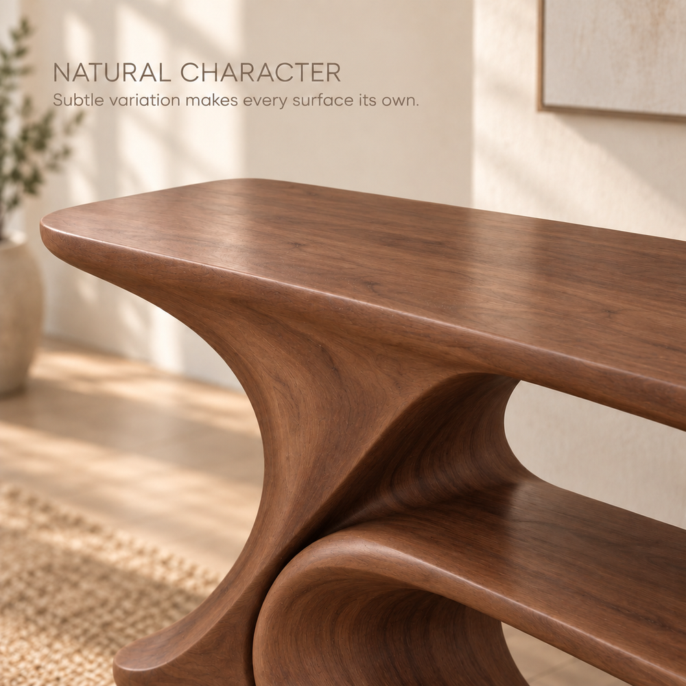 Kaia Sculptural Solid Wood Console Table - Design 655 - product detail 4