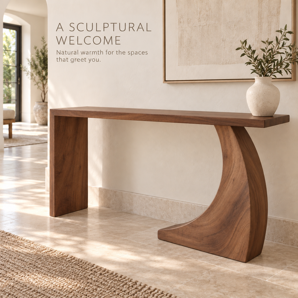 Remy Sculptural Solid Wood Console Table - Design 656 - product detail 1
