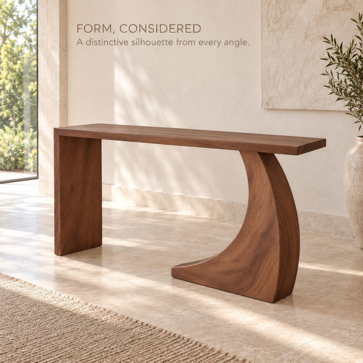 Remy Sculptural Solid Wood Console Table - Design 656 - product detail 2