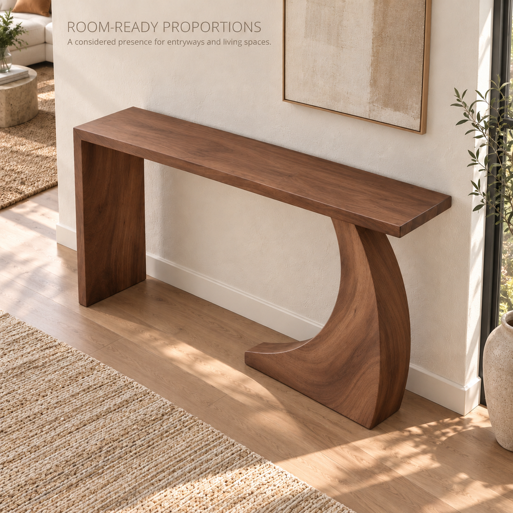 Remy Sculptural Solid Wood Console Table - Design 656 - product detail 3
