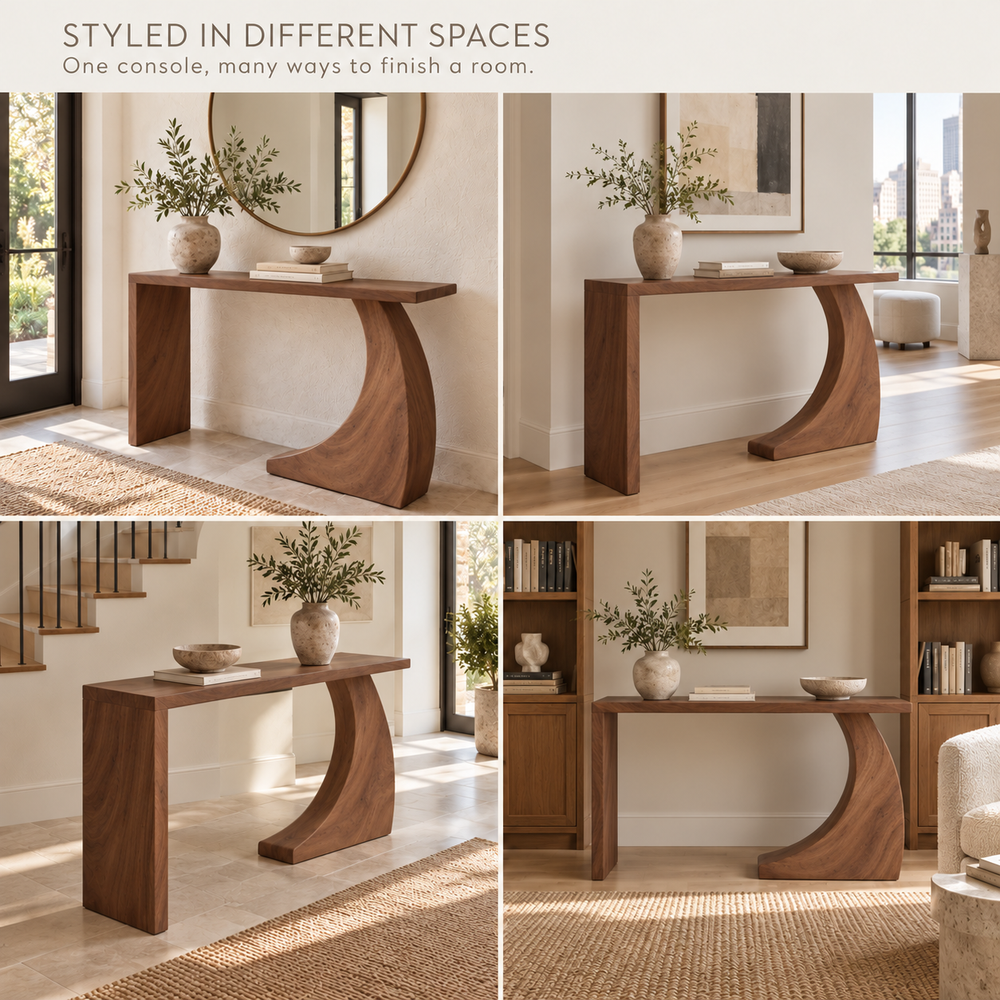 Remy Sculptural Solid Wood Console Table - Design 656 - product detail 9