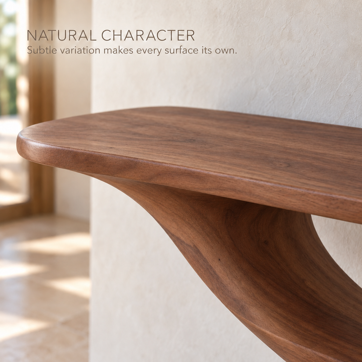 Brisa Sculptural Solid Wood Console Table - Design 657 - product detail 4