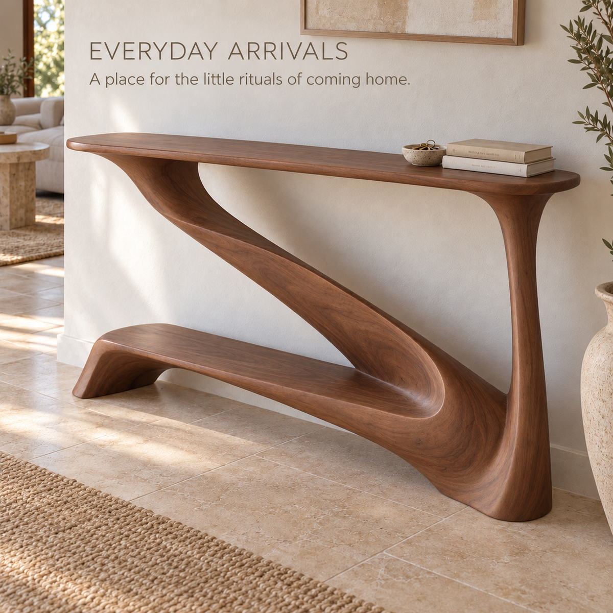 Brisa Sculptural Solid Wood Console Table - Design 657 - product detail 6