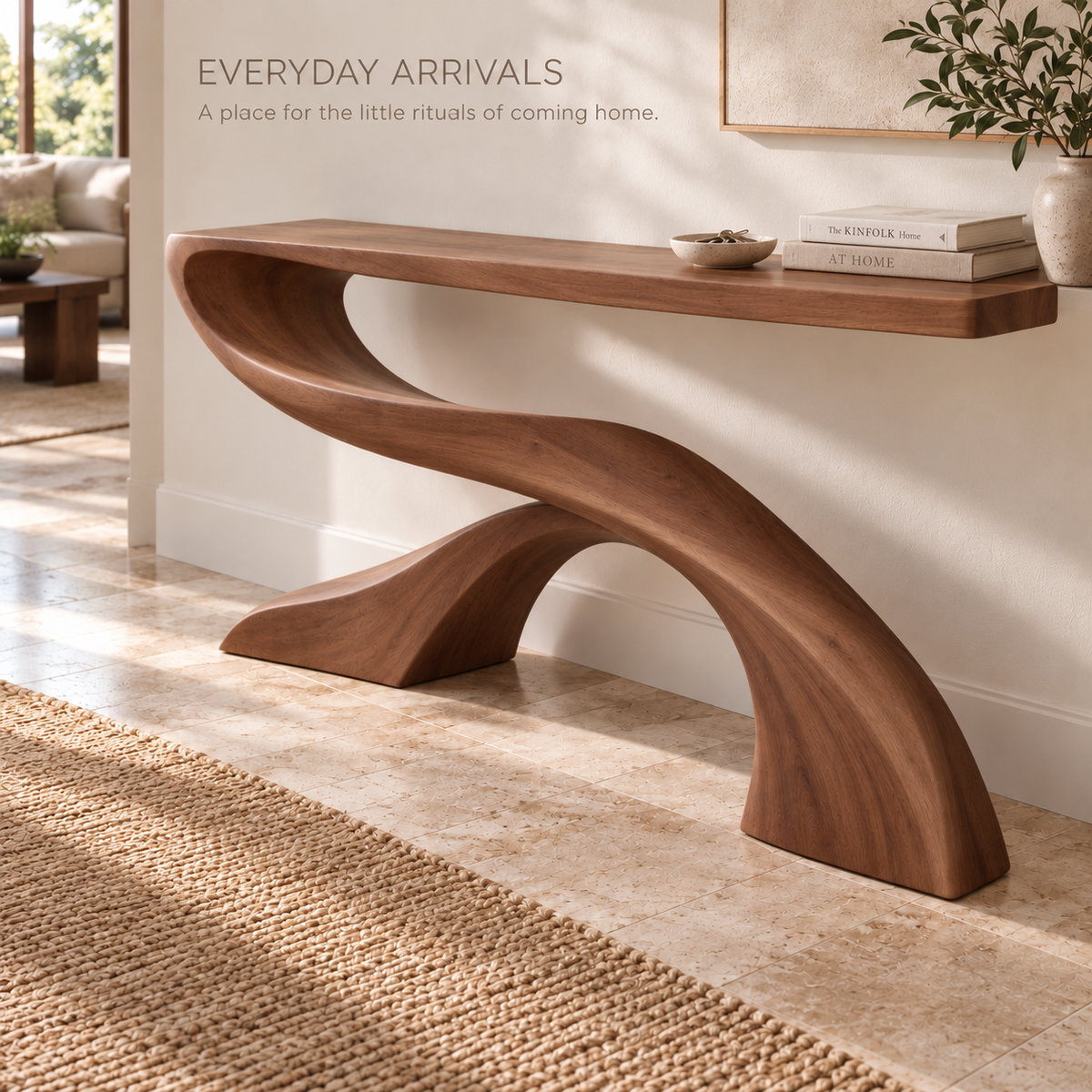 Solene Sculptural Solid Wood Console Table - Design 659 - product detail 6