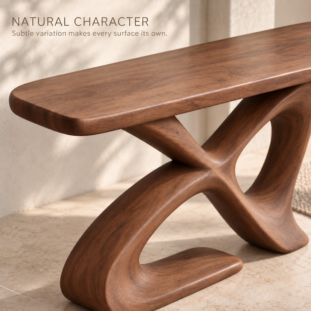 Avira Sculptural Solid Wood Console Table - Design 660 - product detail 4