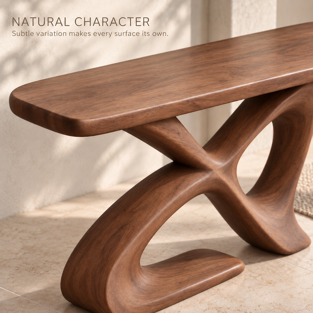 Avira Sculptural Solid Wood Console Table - Design 660 - product detail 4
