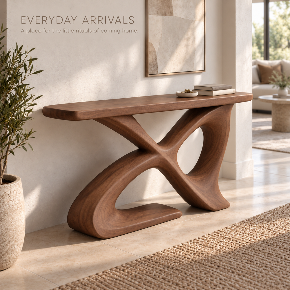 Avira Sculptural Solid Wood Console Table - Design 660 - product detail 6