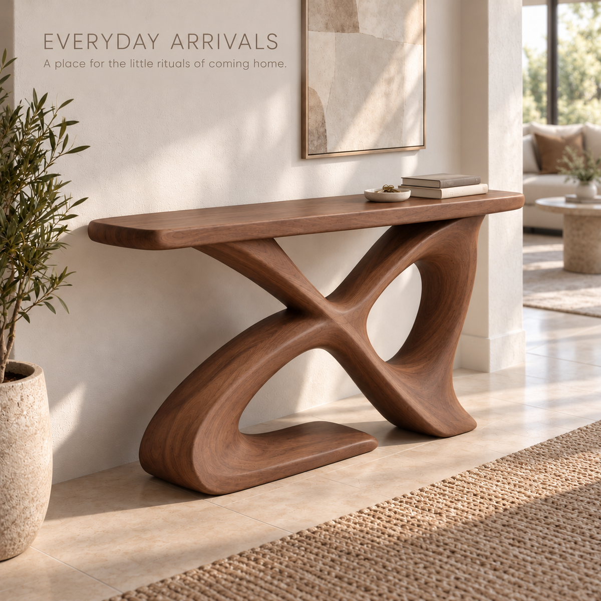 Avira Sculptural Solid Wood Console Table - Design 660 - product detail 6