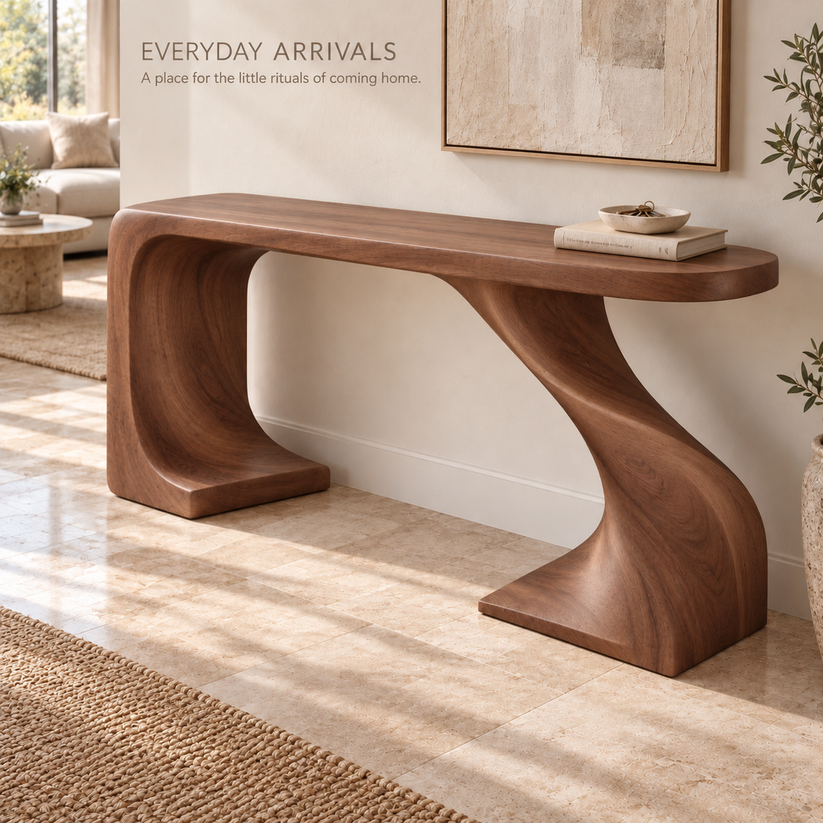Lorien Sculptural Solid Wood Console Table - Design 661 - product detail 6