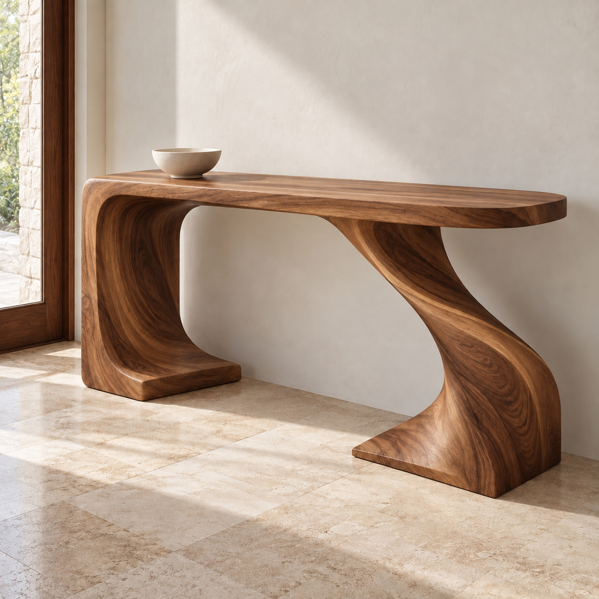 Lorien Sculptural Solid Wood Console Table - Design 661 - original main view