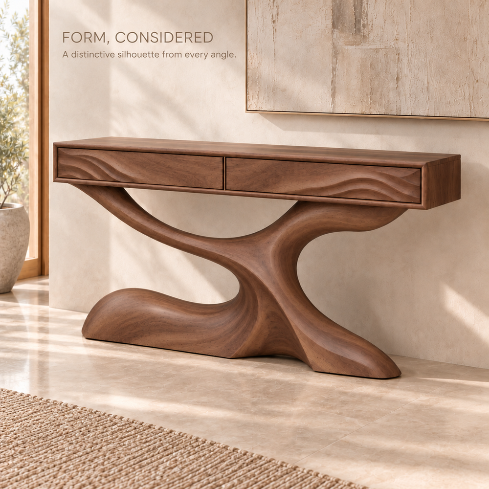 Cassian Sculptural Solid Wood Console Table - Design 662 - product detail 2