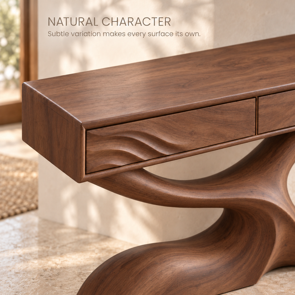 Cassian Sculptural Solid Wood Console Table - Design 662 - product detail 4
