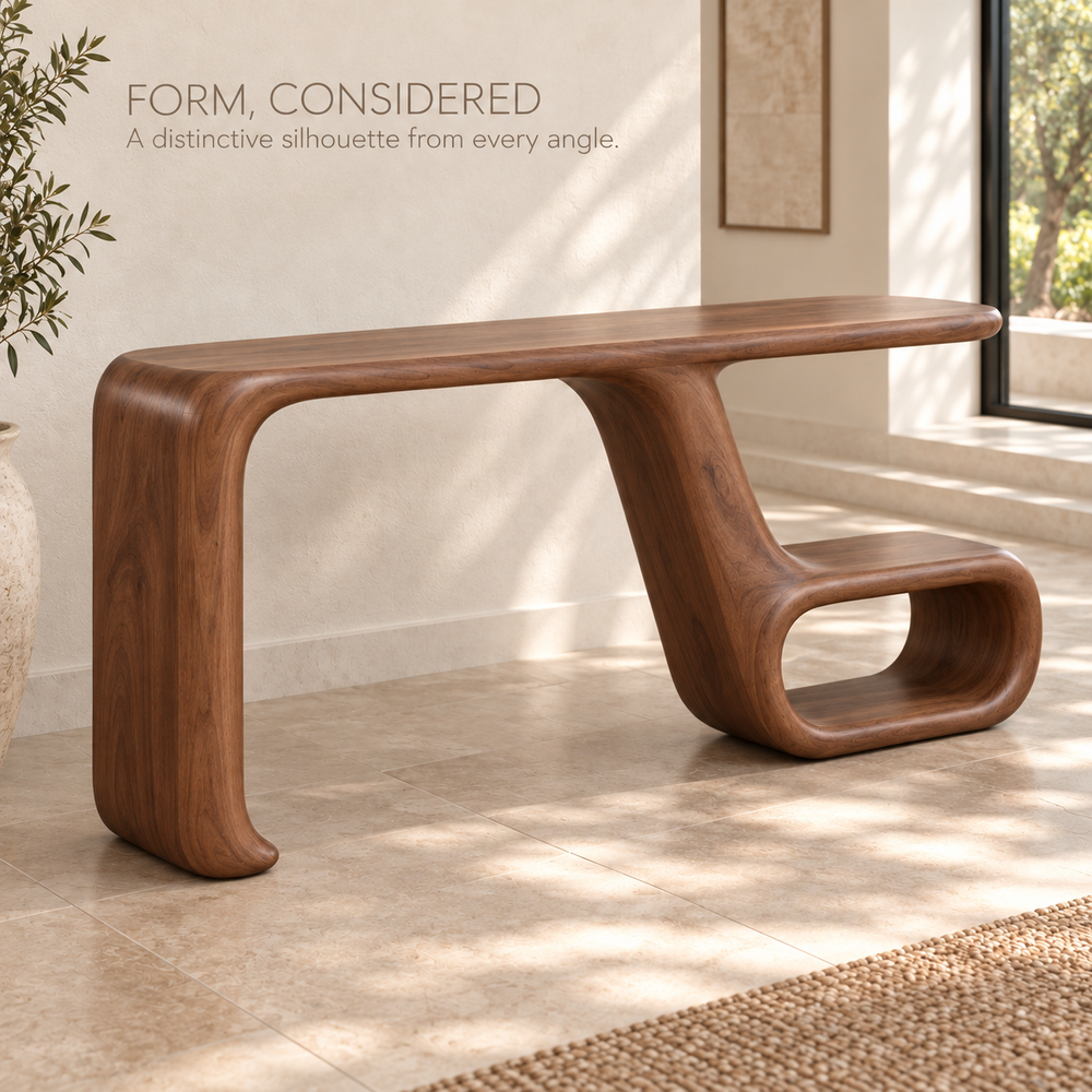 Noelle Sculptural Solid Wood Console Table - Design 664 - product detail 2
