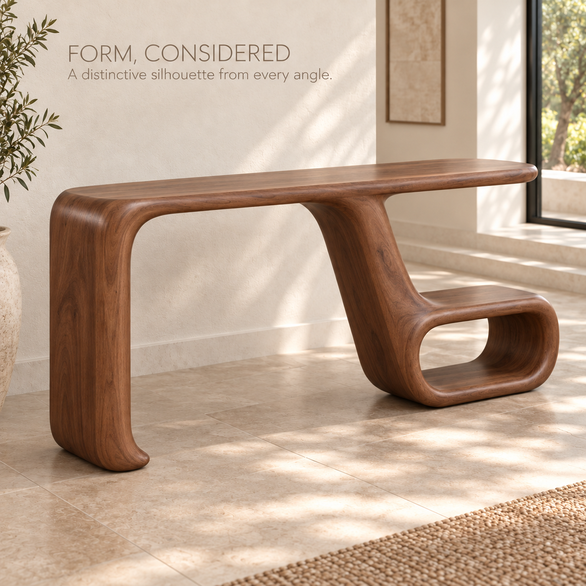Noelle Sculptural Solid Wood Console Table - Design 664 - product detail 2