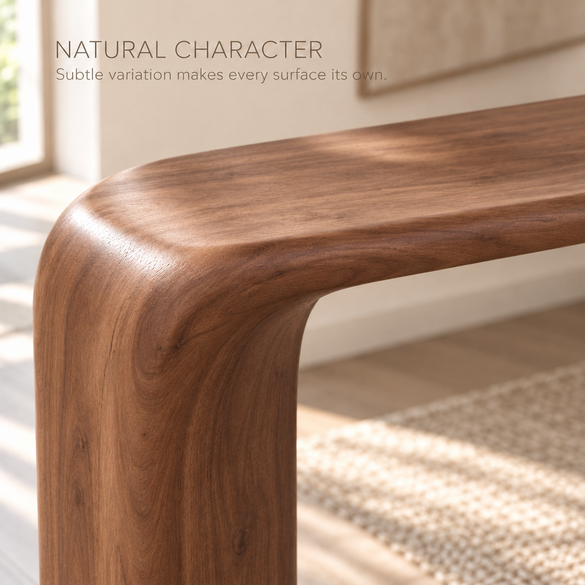 Noelle Sculptural Solid Wood Console Table - Design 664 - product detail 4