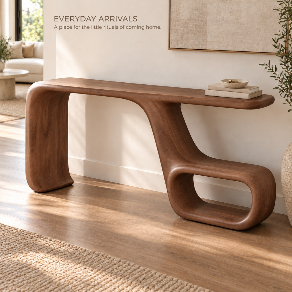 Noelle Sculptural Solid Wood Console Table - Design 664 - product detail 6