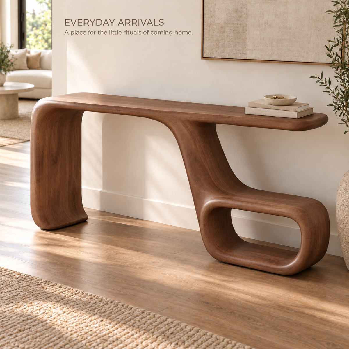 Noelle Sculptural Solid Wood Console Table - Design 664 - product detail 6