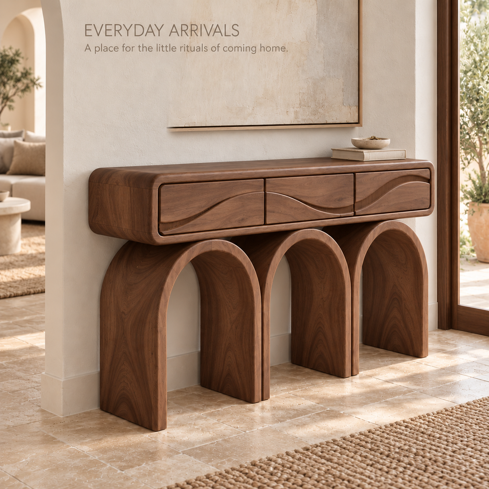 Elian Sculptural Solid Wood Console Table - Design 665 - product detail 6