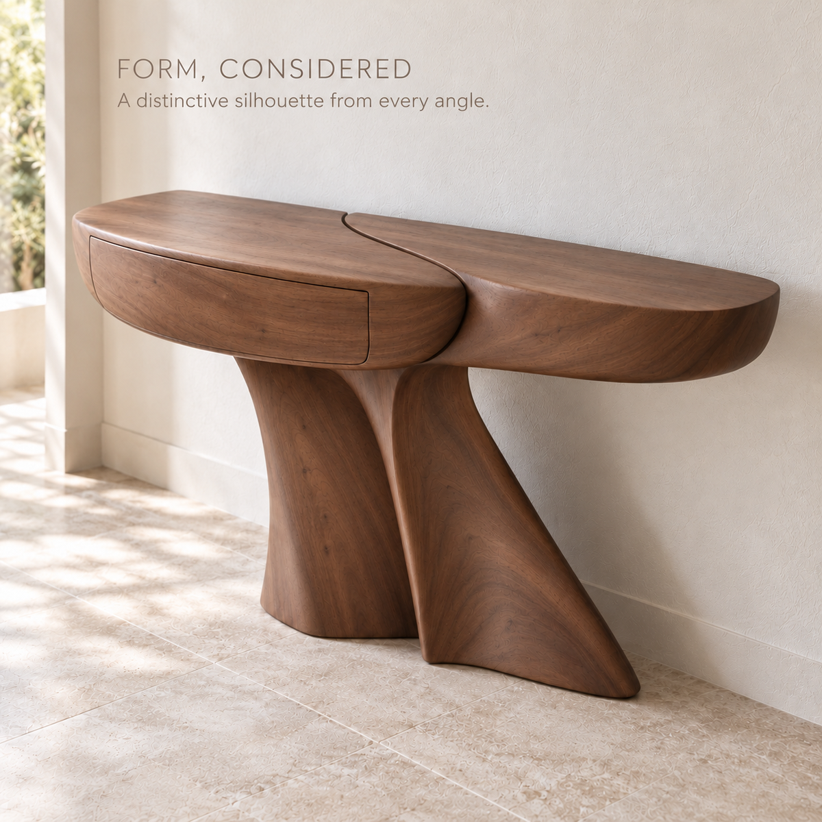 Seraph Sculptural Solid Wood Console Table - Design 666 - product detail 2