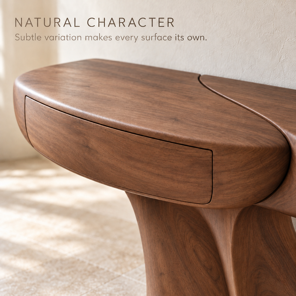 Seraph Sculptural Solid Wood Console Table - Design 666 - product detail 4