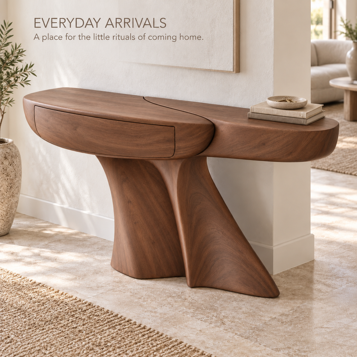 Seraph Sculptural Solid Wood Console Table - Design 666 - product detail 6