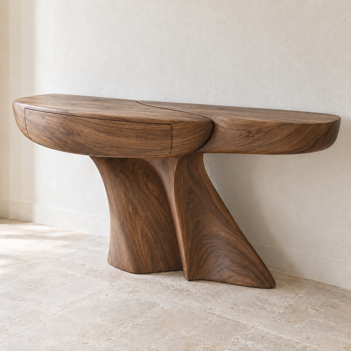 Seraph Sculptural Solid Wood Console Table - Design 666 - original main view