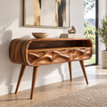 Maelle Sculptural Solid Wood Console Table - Design 667 - original main view