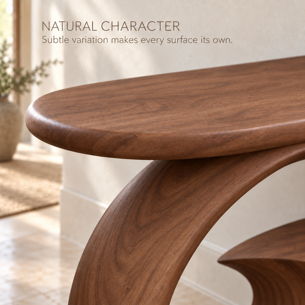 Corin Sculptural Solid Wood Console Table - Design 668 - product detail 4