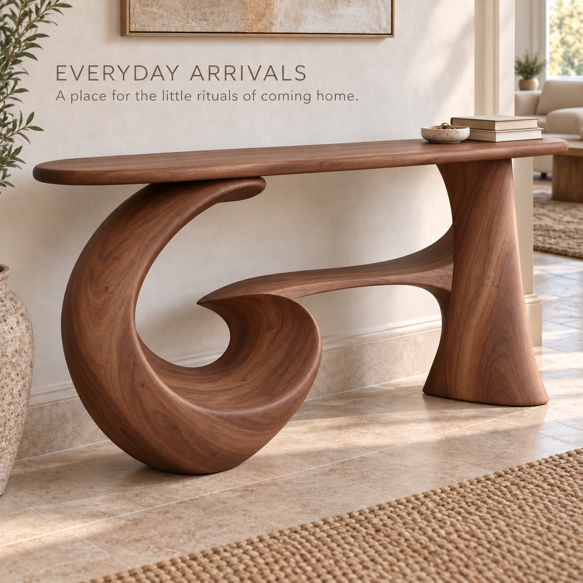 Corin Sculptural Solid Wood Console Table - Design 668 - product detail 6