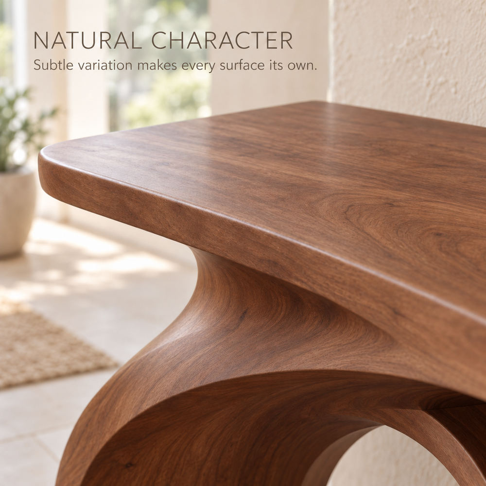 Amara Sculptural Solid Wood Console Table - Design 669 - product detail 4