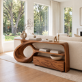Amara Sculptural Solid Wood Console Table - Design 669 - original main view