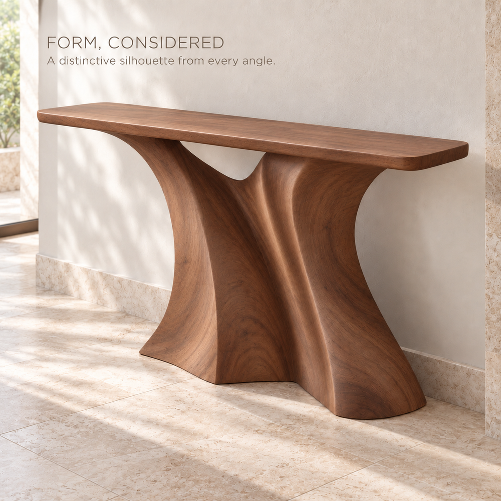 Theron Sculptural Solid Wood Console Table - Design 670 - product detail 2