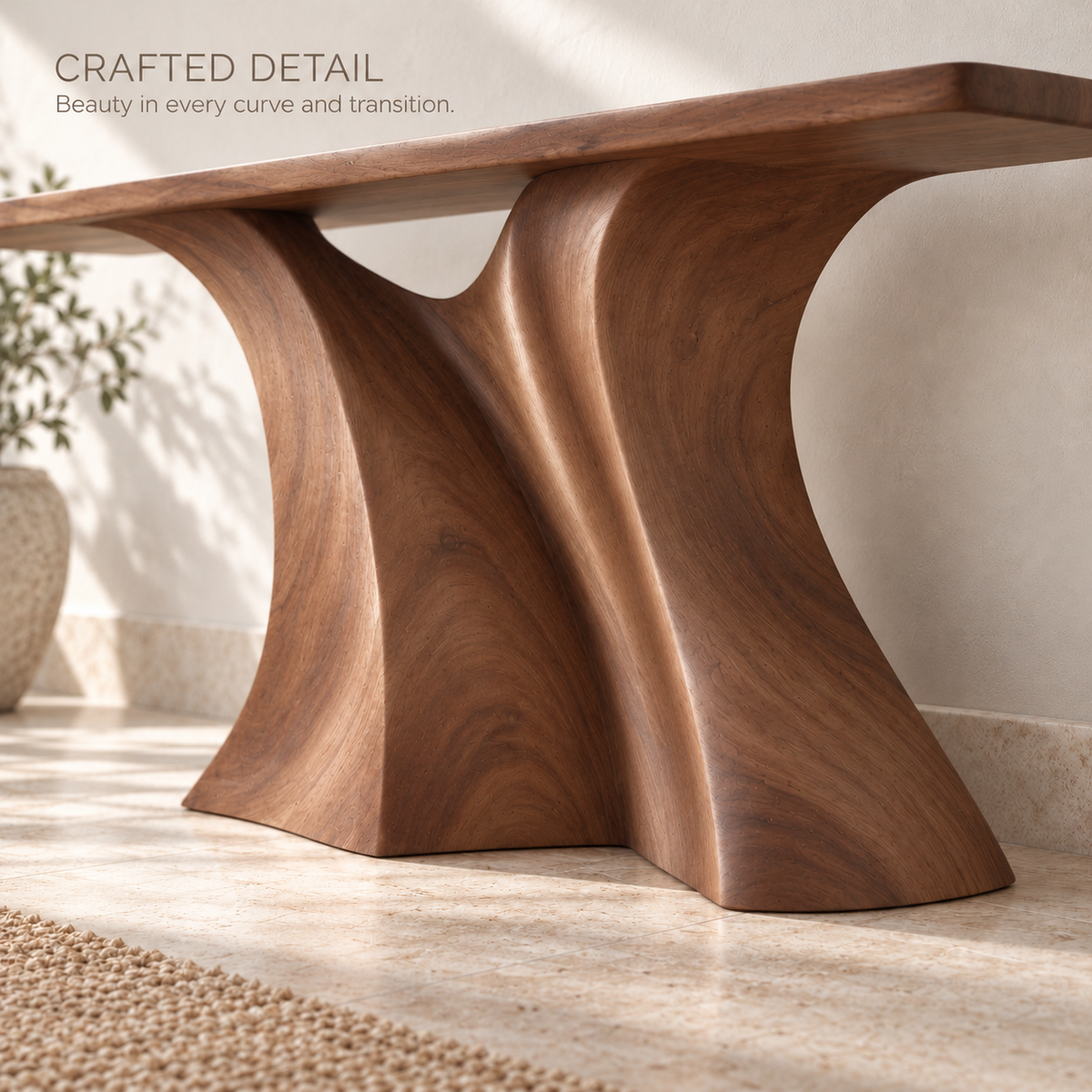Theron Sculptural Solid Wood Console Table - Design 670 - product detail 5
