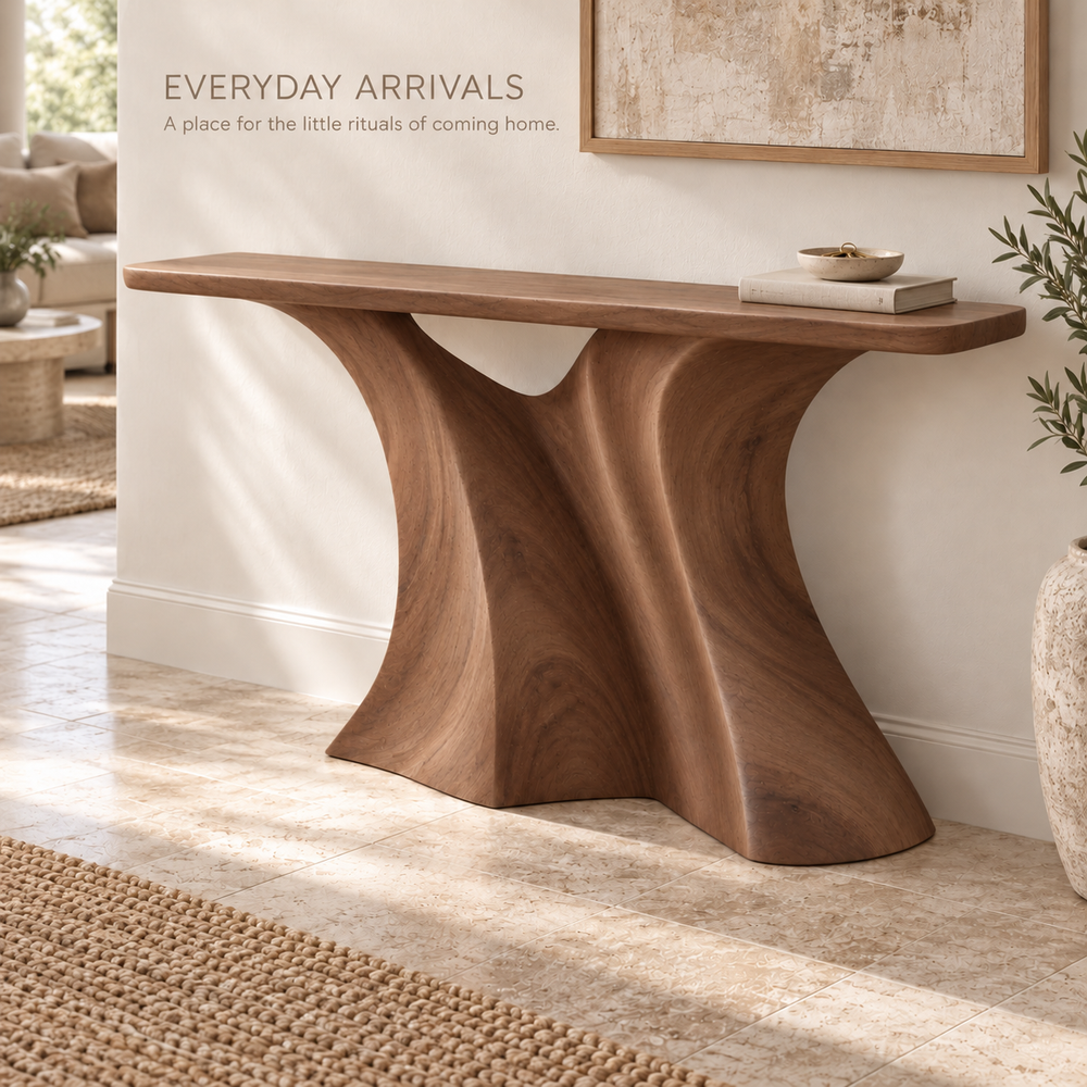 Theron Sculptural Solid Wood Console Table - Design 670 - product detail 6