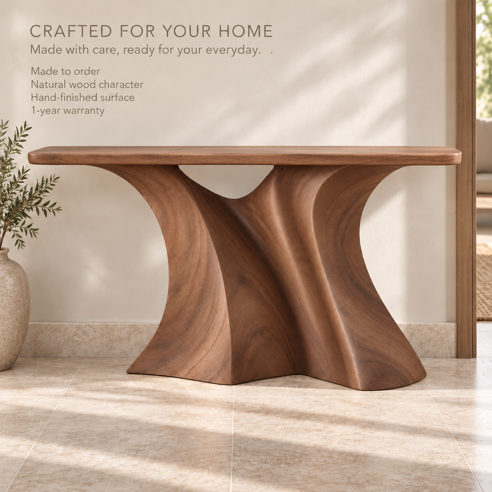 Theron Sculptural Solid Wood Console Table - Design 670 - product detail 8
