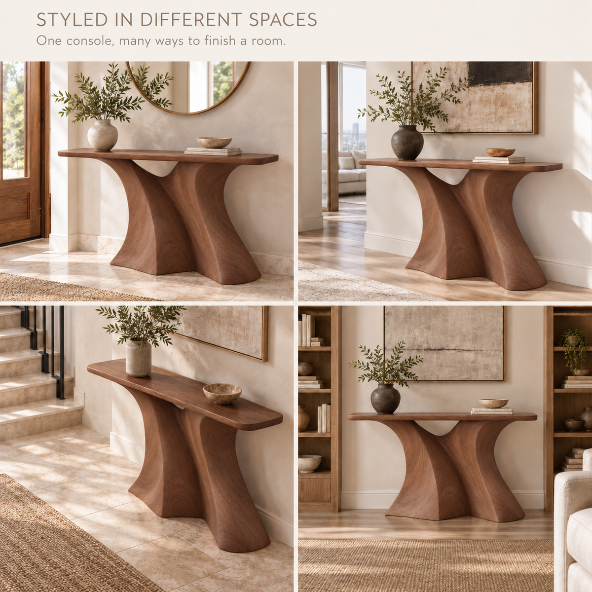 Theron Sculptural Solid Wood Console Table - Design 670 - product detail 9